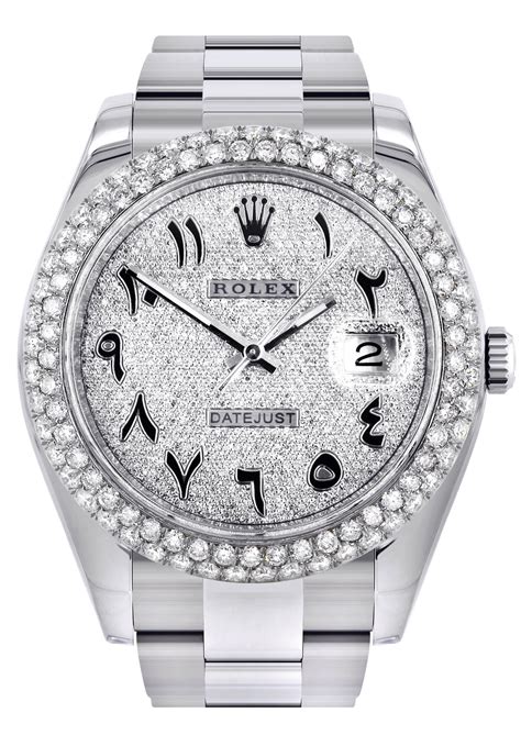 rolex arabic dial diamond price|Rolex watch with arabic numbers.